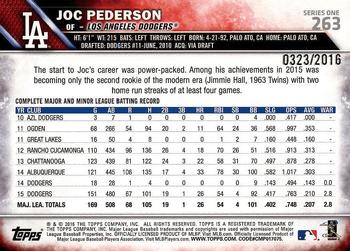 2016 Topps - Gold #263 Joc Pederson Back