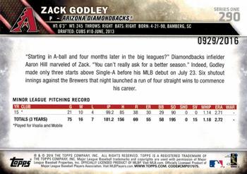 2016 Topps - Gold #290 Zack Godley Back