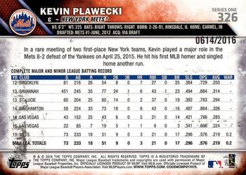 2016 Topps - Gold #326 Kevin Plawecki Back