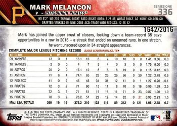 2016 Topps - Gold #336 Mark Melancon Back