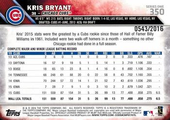 2016 Topps - Gold #350 Kris Bryant Back