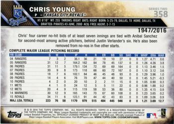 2016 Topps - Gold #358 Chris Young Back