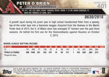 2016 Topps - Gold #401 Peter O'Brien Back