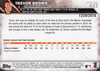 2016 Topps - Gold #433 Trevor Brown Back