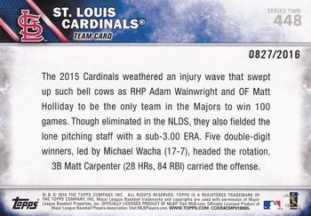 2016 Topps - Gold #448 St. Louis Cardinals Back