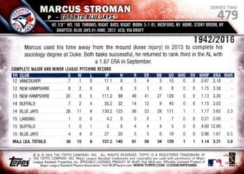 2016 Topps - Gold #479 Marcus Stroman Back