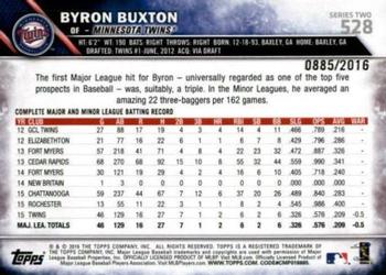 2016 Topps - Gold #528 Byron Buxton Back