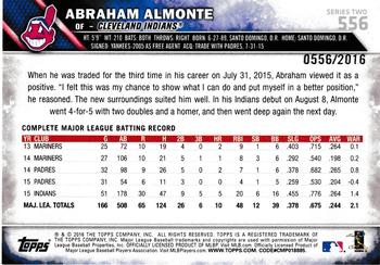 2016 Topps - Gold #556 Abraham Almonte Back