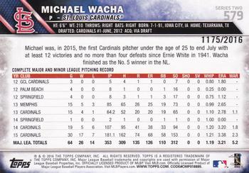 2016 Topps - Gold #579 Michael Wacha Back