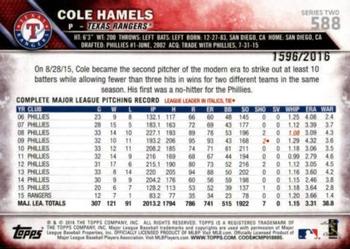 2016 Topps - Gold #588 Cole Hamels Back