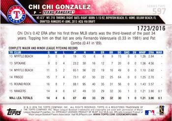 2016 Topps - Gold #597 Chi Chi Gonzalez Back