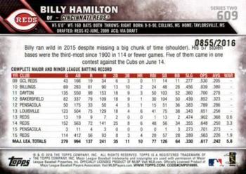 2016 Topps - Gold #609 Billy Hamilton Back