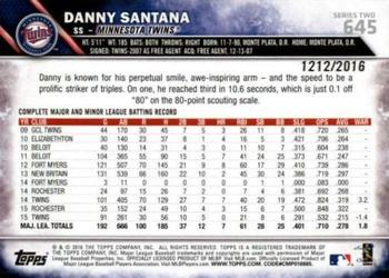 2016 Topps - Gold #645 Danny Santana Back
