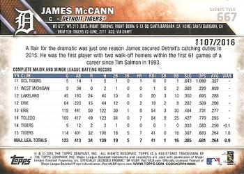 2016 Topps - Gold #667 James McCann Back
