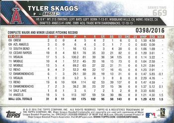 2016 Topps - Gold #669 Tyler Skaggs Back