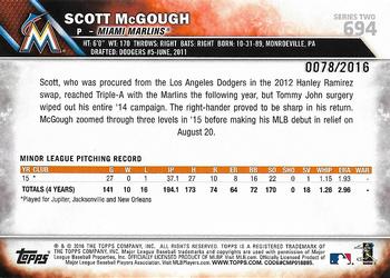 2016 Topps - Gold #694 Scott McGough Back