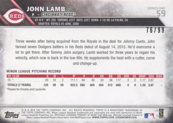 2016 Topps - Vintage Stock #59 John Lamb Back