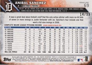 2016 Topps - Vintage Stock #69 Anibal Sanchez Back