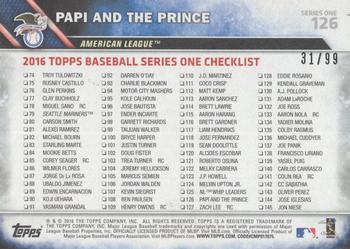 2016 Topps - Vintage Stock #126 Papi And The Prince Back