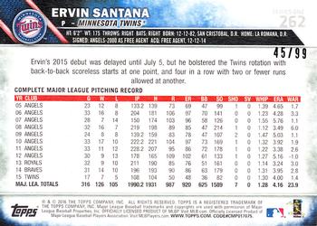 2016 Topps - Vintage Stock #262 Ervin Santana Back