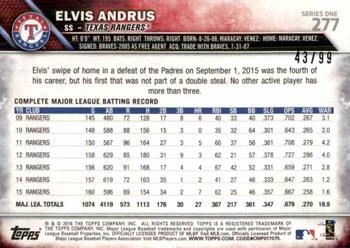 2016 Topps - Vintage Stock #277 Elvis Andrus Back