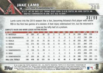 2016 Topps - Vintage Stock #288 Jake Lamb Back