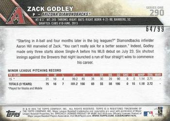 2016 Topps - Vintage Stock #290 Zack Godley Back