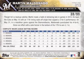 2016 Topps - Vintage Stock #313 Martin Maldonado Back