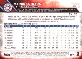 2016 Topps - Vintage Stock #466 Marco Estrada Back