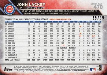 2016 Topps - Vintage Stock #470 John Lackey Back