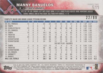 2016 Topps - Vintage Stock #511 Manny Banuelos Back