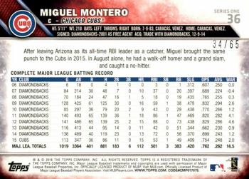 2016 Topps - Black #36 Miguel Montero Back