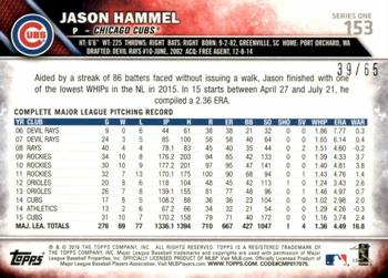 2016 Topps - Black #153 Jason Hammel Back