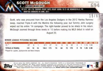 2016 Topps - Black #694 Scott McGough Back