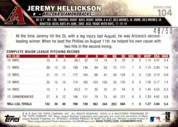 2016 Topps - Pink #104 Jeremy Hellickson Back