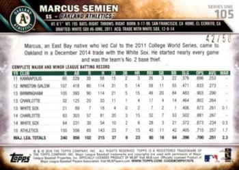 2016 Topps - Pink #105 Marcus Semien Back