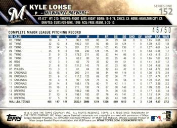 2016 Topps - Pink #152 Kyle Lohse Back