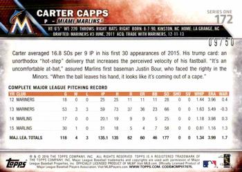 2016 Topps - Pink #172 Carter Capps Back