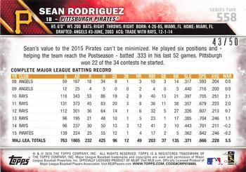 2016 Topps - Pink #558 Sean Rodriguez Back