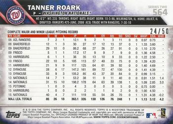 2016 Topps - Pink #564 Tanner Roark Back