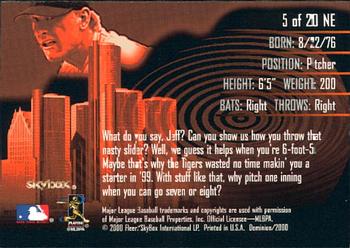 2000 SkyBox Dominion - New Era #5NE Jeff Weaver Back