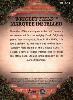 2016 Topps - 100 Years at Wrigley Field #WRIG-14 Wrigley Field Marquee Installed Back