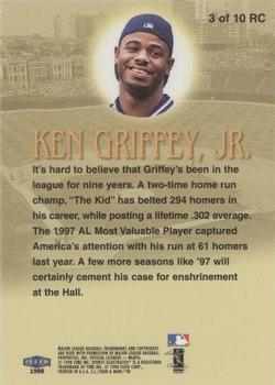 1998 Sports Illustrated Then and Now - Road to Cooperstown #3 RC Ken Griffey, Jr. Back