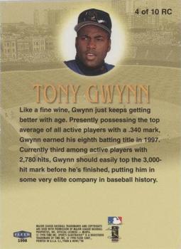 1998 Sports Illustrated Then and Now - Road to Cooperstown #4 RC Tony Gwynn Back