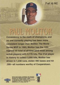 1998 Sports Illustrated Then and Now - Road to Cooperstown #7 RC Paul Molitor Back