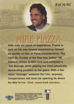 1998 Sports Illustrated Then and Now - Road to Cooperstown #8 RC Mike Piazza Back