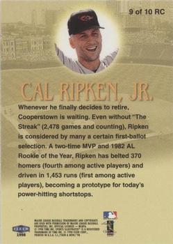 1998 Sports Illustrated Then and Now - Road to Cooperstown #9 RC Cal Ripken, Jr. Back