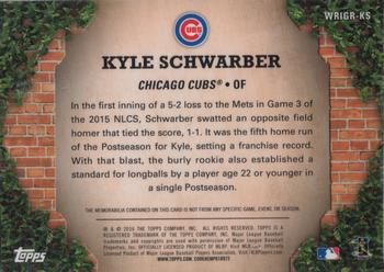 2016 Topps - 100 Years at Wrigley Field Relics #WRIGR-KS Kyle Schwarber Back