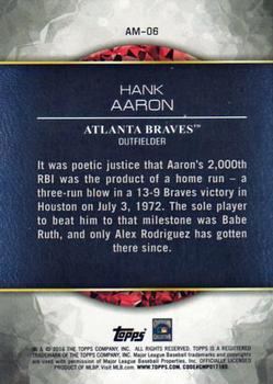 2016 Topps - Amazing Milestones #AM-06 Hank Aaron Back