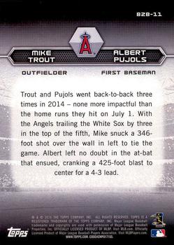 2016 Topps - Back-To-Back #B2B-11 Albert Pujols / Mike Trout Back